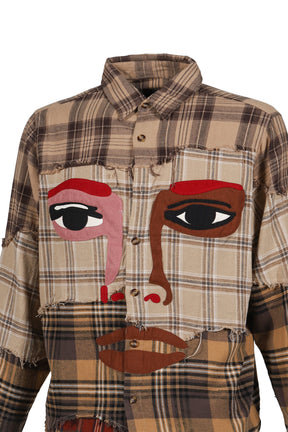 PATCHWORKED FLANNEL / RED MULTI