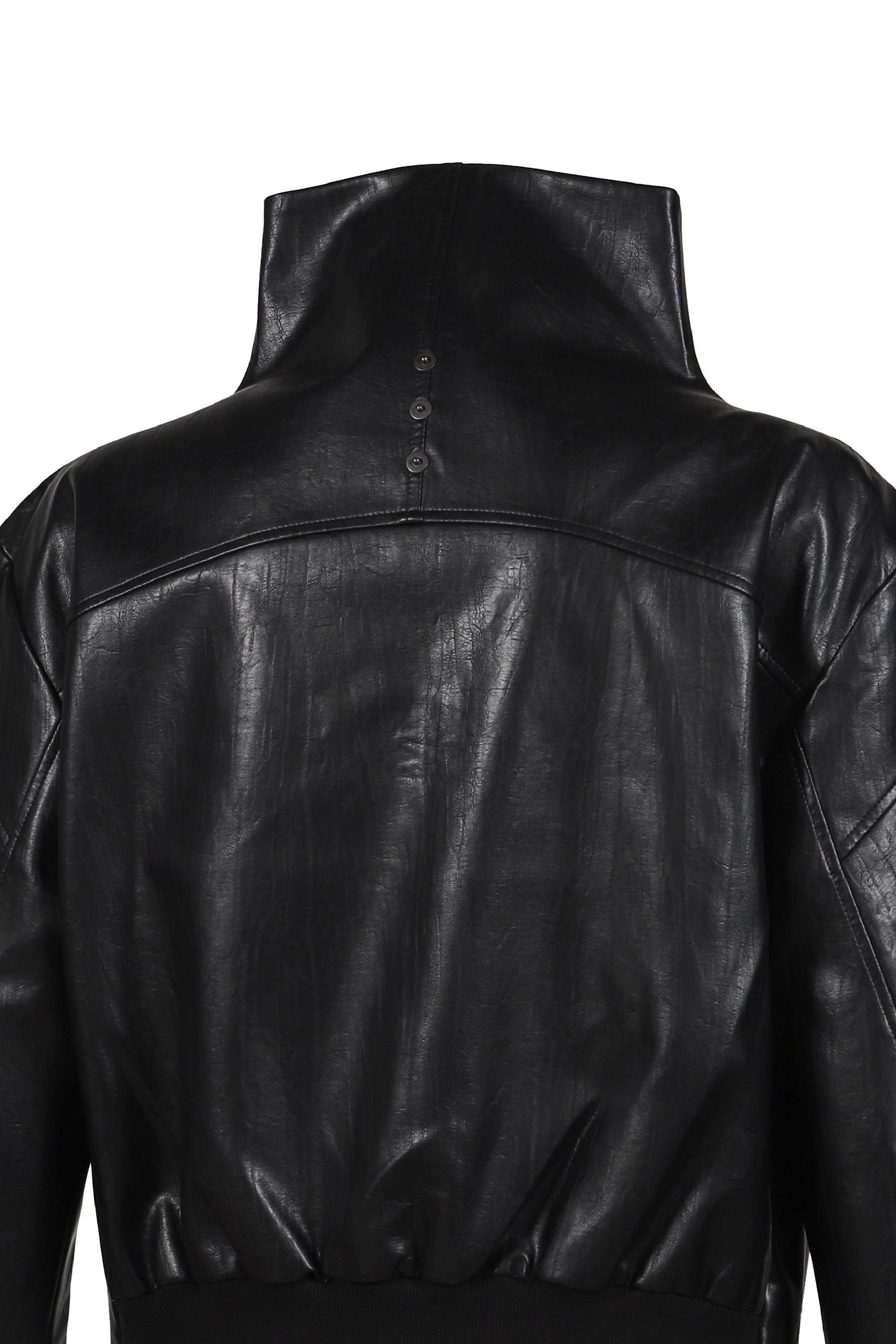 NAIL FAUX LEATHER JACKET / BLK 