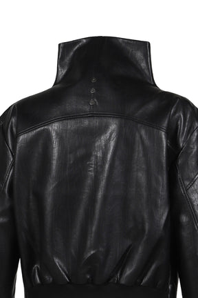NAIL FAUX LEATHER JACKET / BLK 