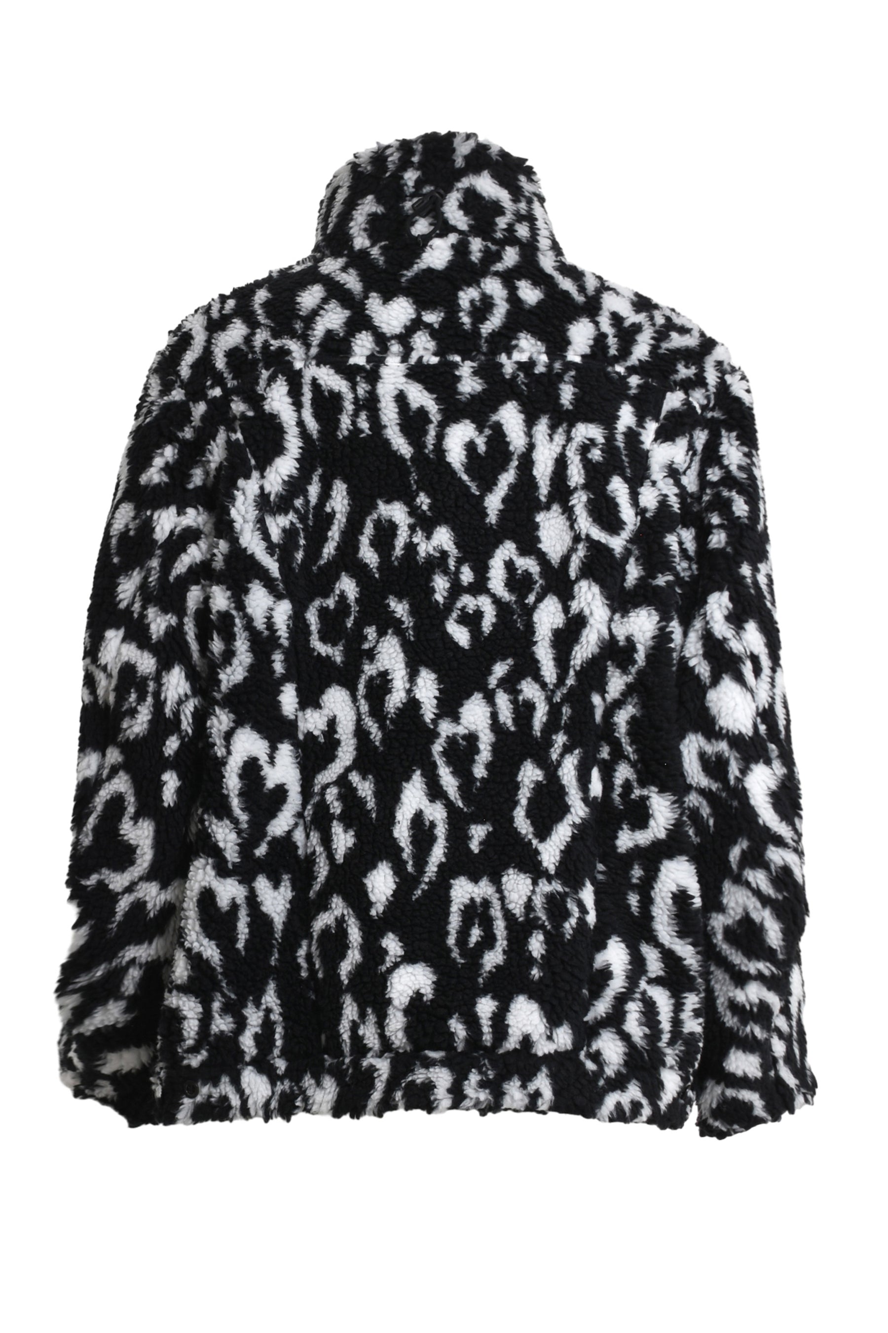 BASICKS FW23 ECO FLEECE HEART LEOPARD BLOUSON / BLK -NUBIAN