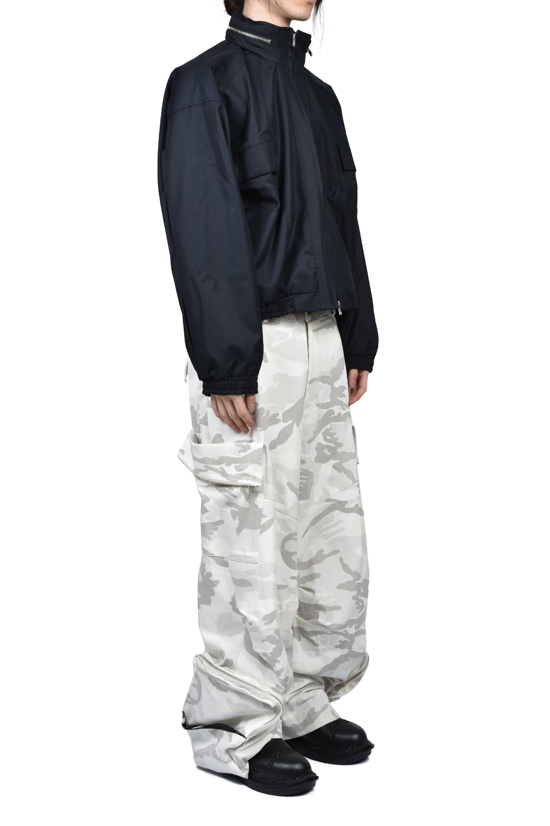REIA HOODED WORK JACKET / CARBON BLK