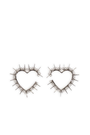HEART STUD HOOPS / SIL