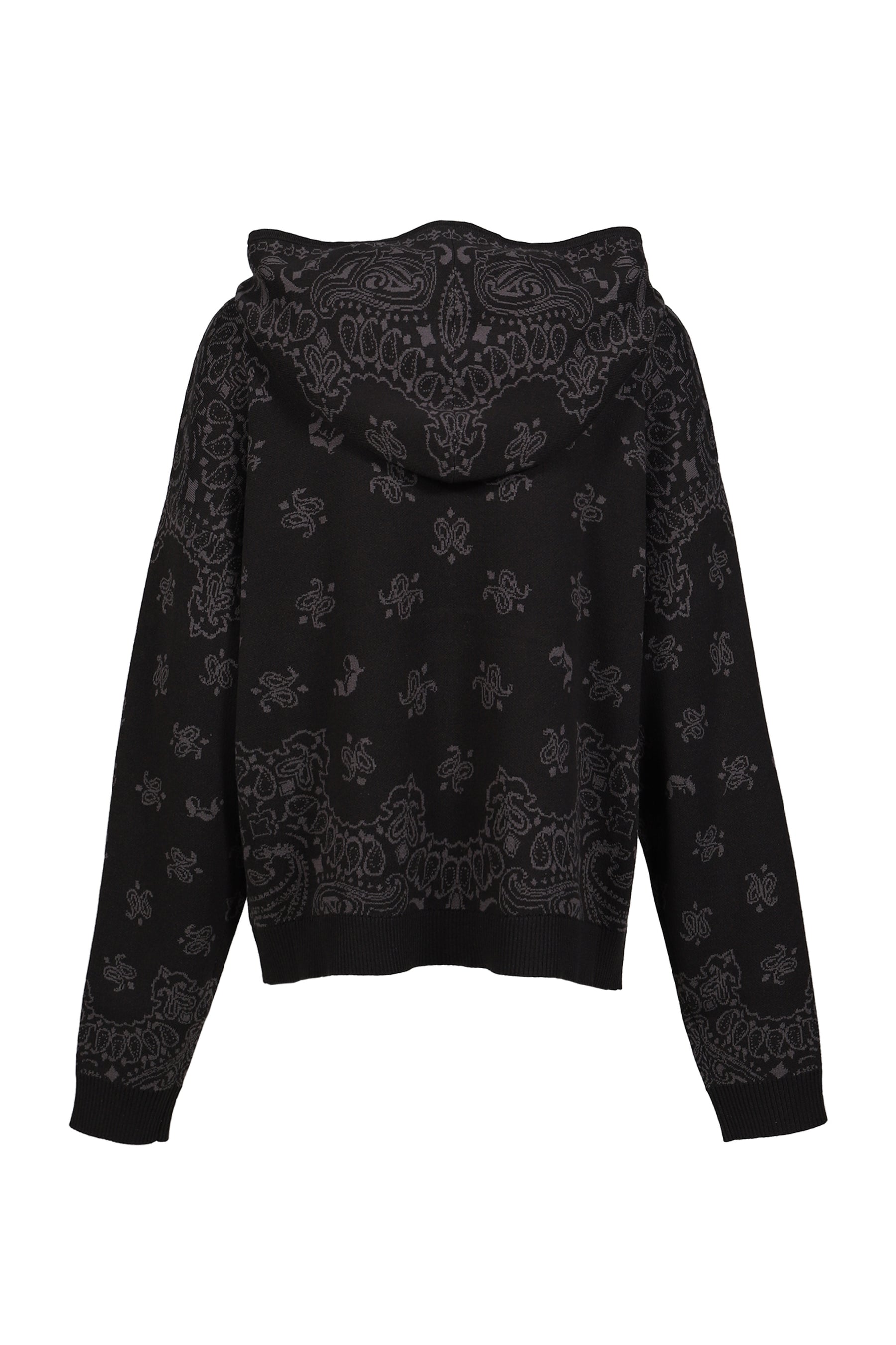 PAISLEY KNIT HOODIE / BLK