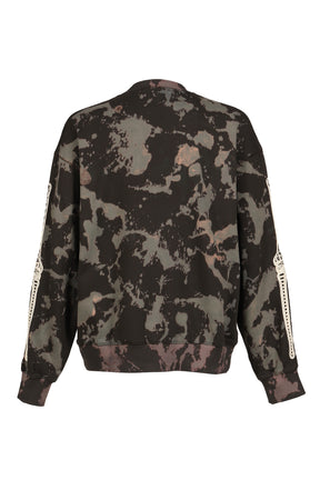 CORD EMBROIDERED COTTON BLEACH CREWNECK SWEATER 'BONES / MULTI