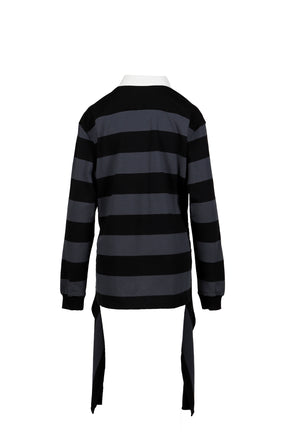 STRIPE TRIM RUGBY SHIRT / CHA 