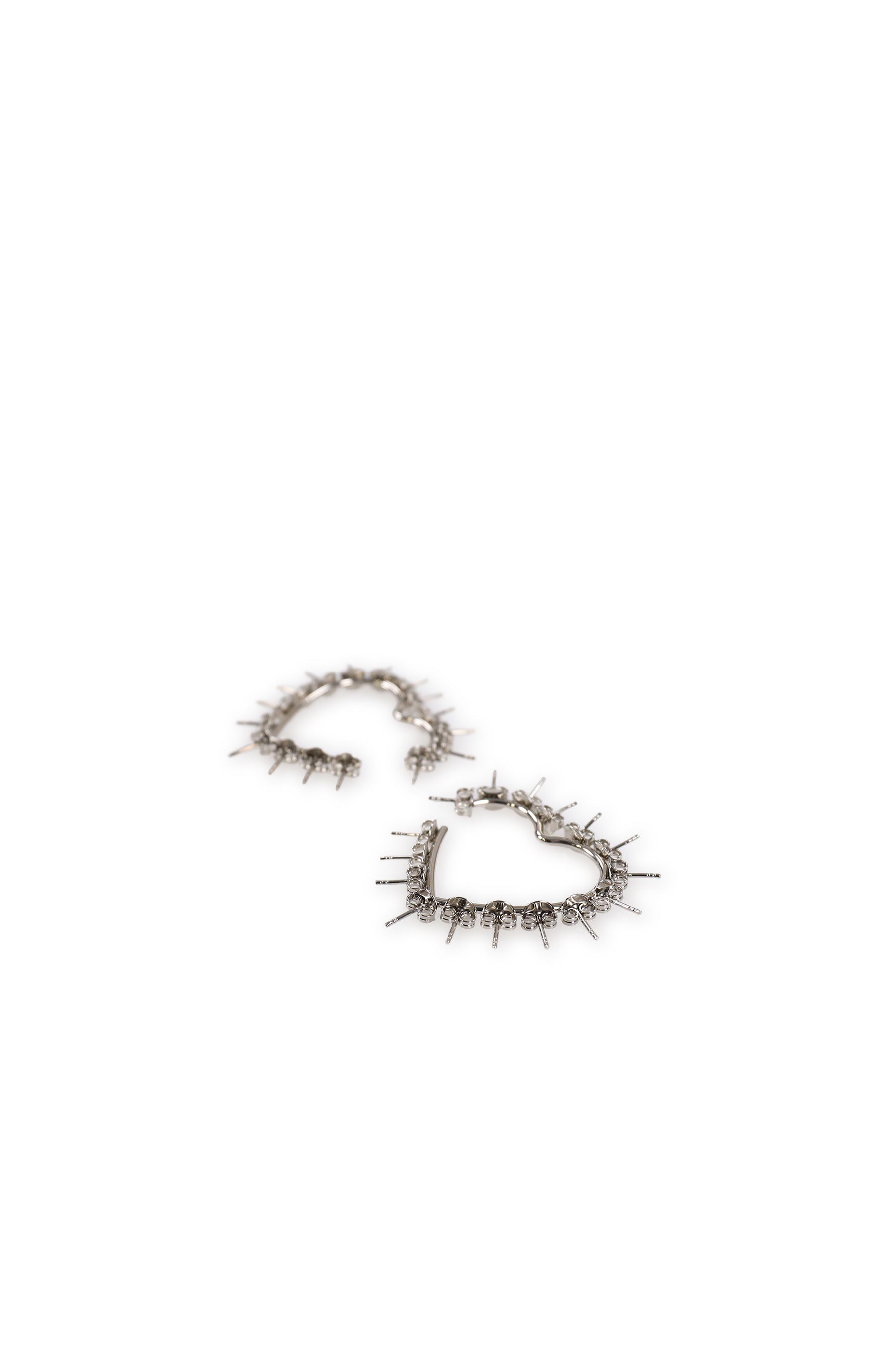 HEART STUD HOOPS / SIL