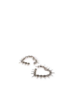 HEART STUD HOOPS / SIL