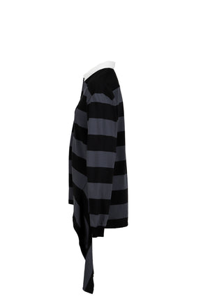 OPEN YY オープン ワイワイ FW25 STRIPE TRIM RUGBY SHIRT / CHA