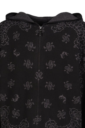 PAISLEY KNIT HOODIE / BLK