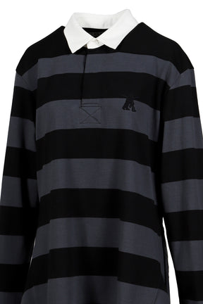 STRIPE TRIM RUGBY SHIRT / CHA 
