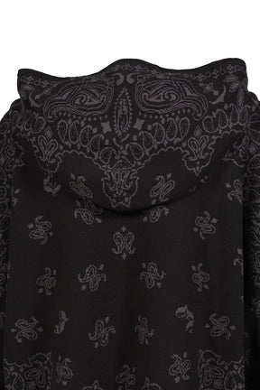 PAISLEY KNIT HOODIE / BLK