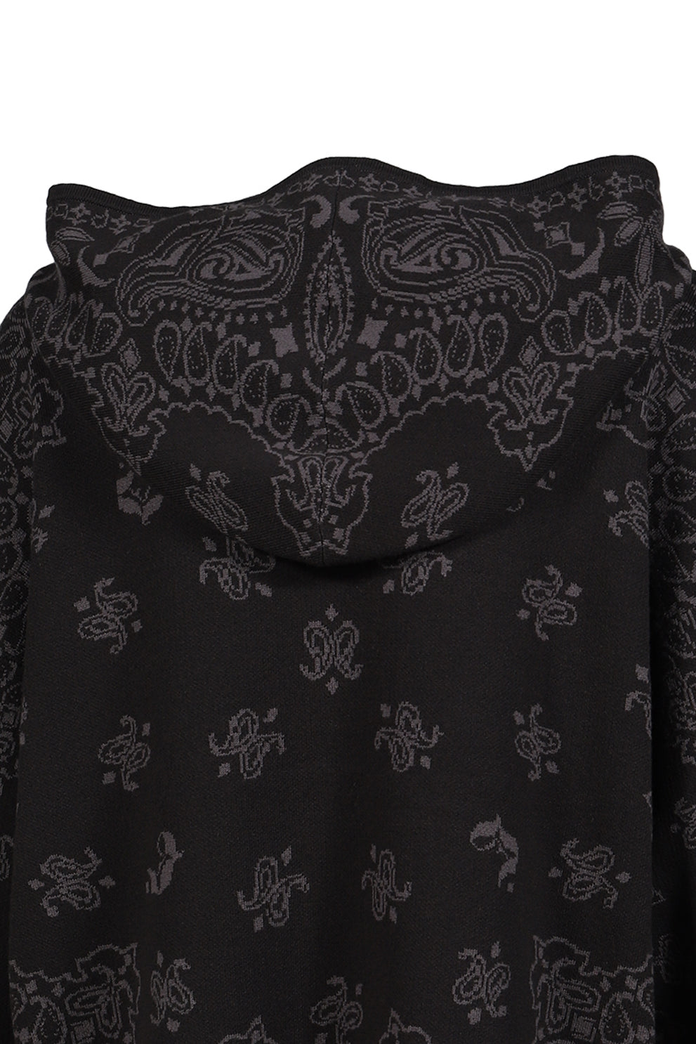 PAISLEY KNIT HOODIE / BLK