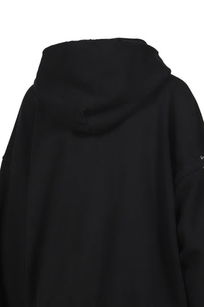 PIERCING DETAIL ZIP-UP HOODIE / BLK