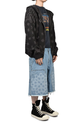 PAISLEY KNIT HOODIE / BLK