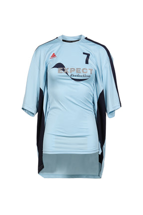 WOMEN'S HALF STRETCH FOOTBALL TOP / BLUE LIGHT BLUE