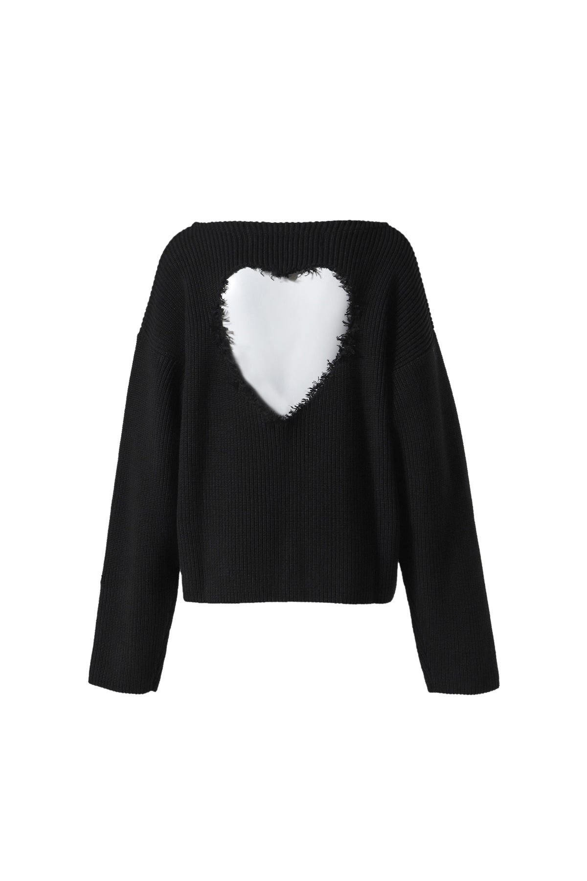 BACK DAMAGED HEART PULLOVER / BLACK BLK