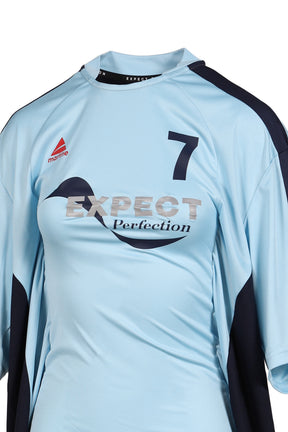 WOMEN'S HALF STRETCH FOOTBALL TOP / BLUE LIGHT BLUE