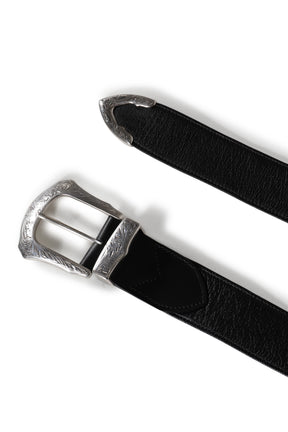 BUCKLE WIDE BELT / BLK