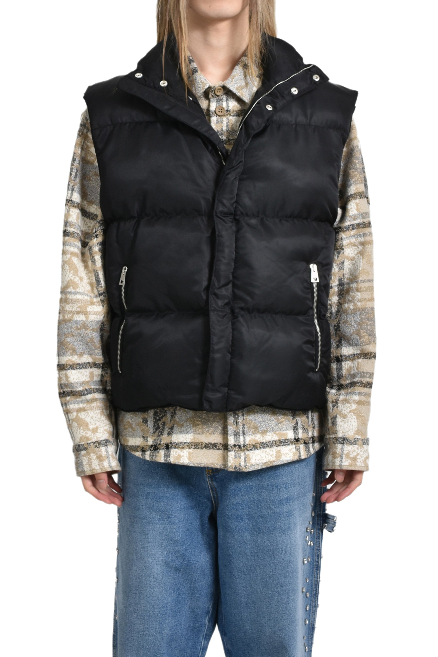 SLEEVELESS PUFFER JACKET / BLK