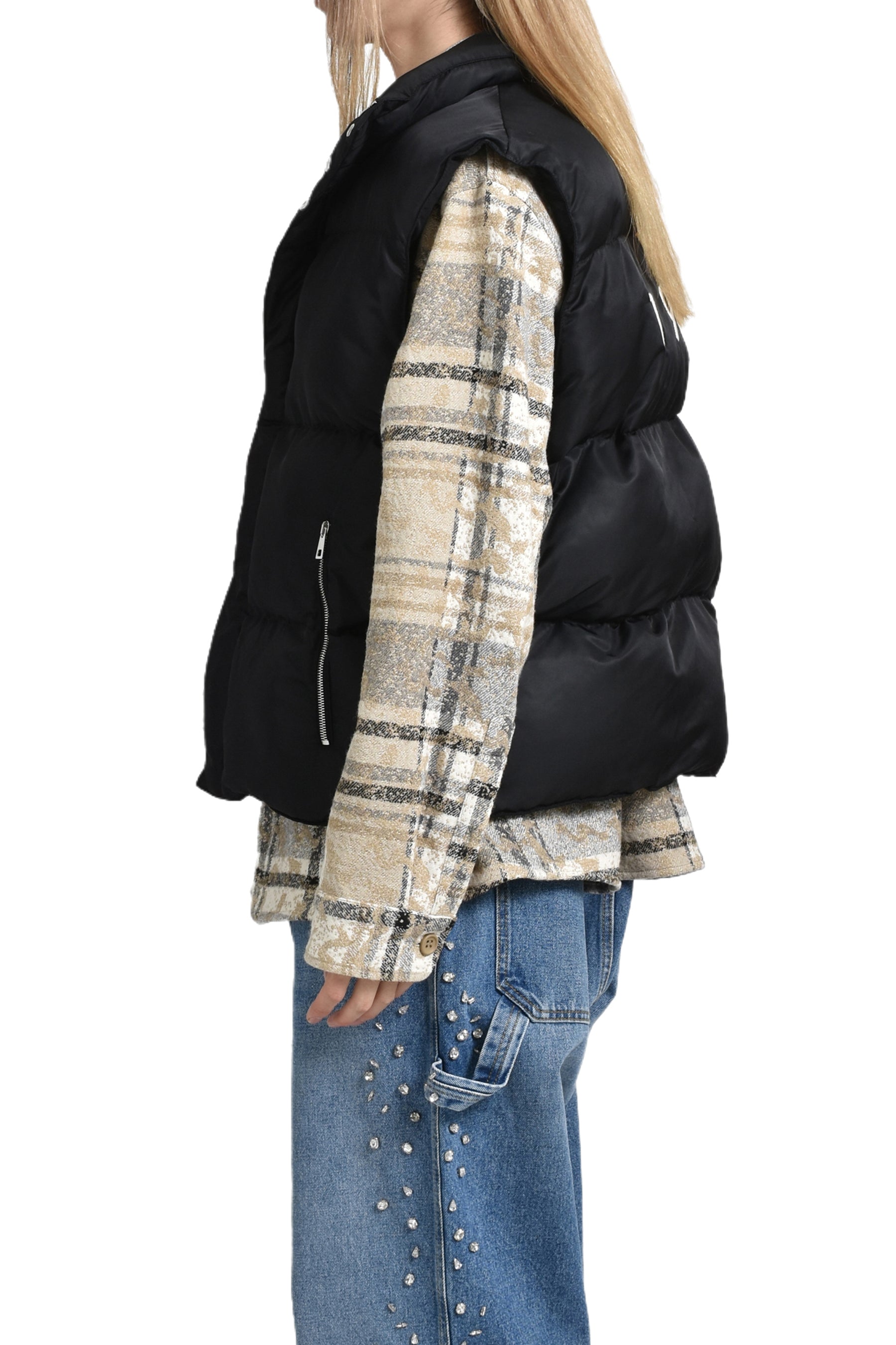 SLEEVELESS PUFFER JACKET / BLK