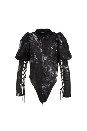 GALAXY PT LACE UP SLEEVE BLOUSE / BLK