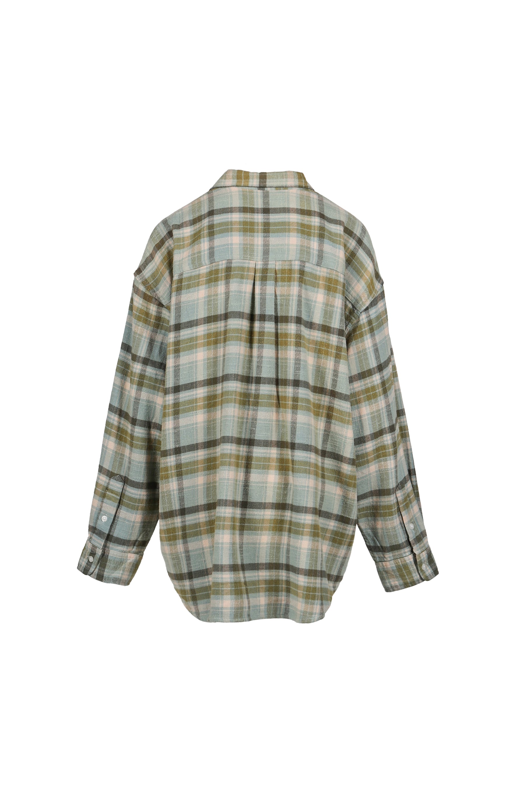BOYFRIEND SHIRT/ TURQUOISE PLAID