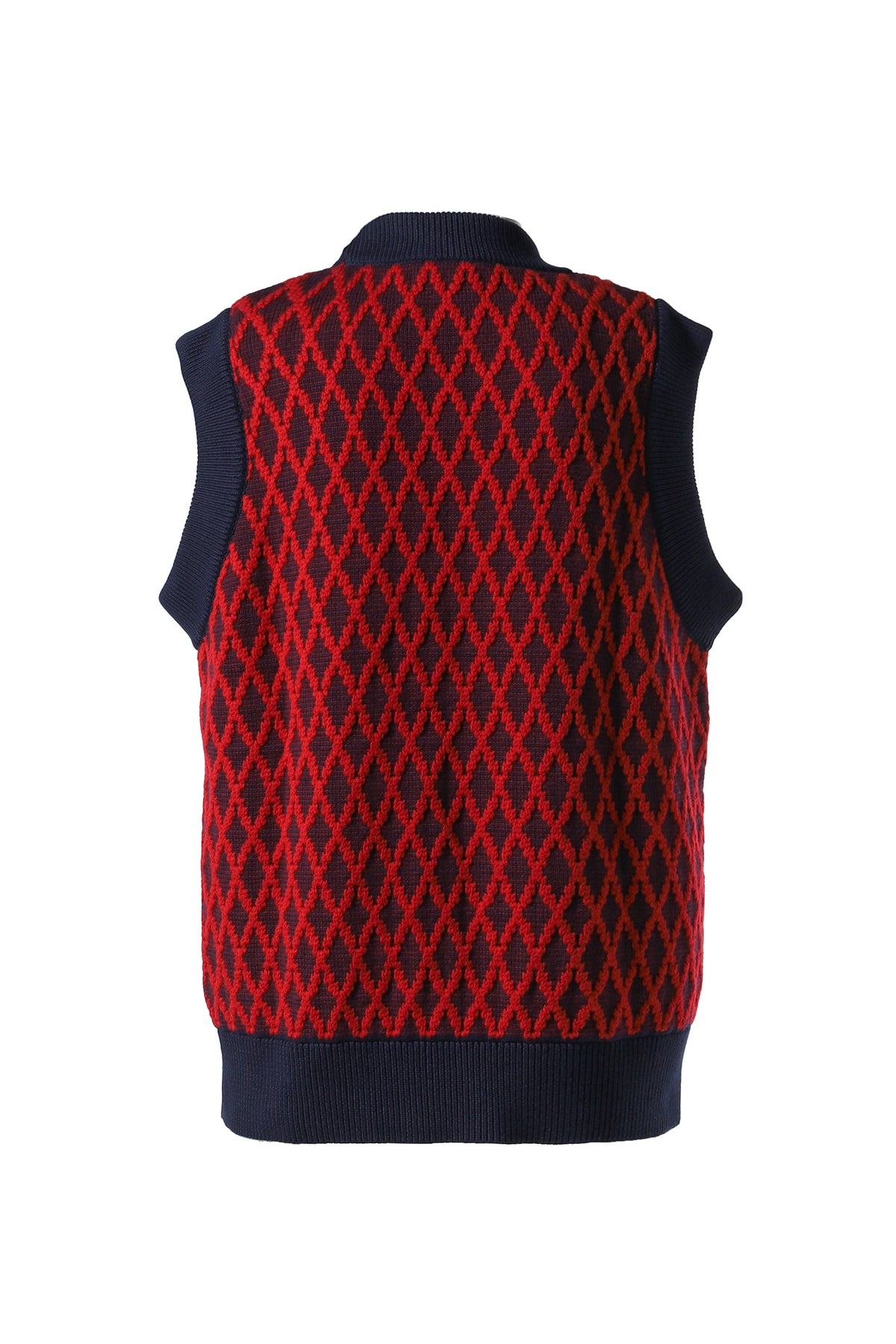 CREWNECK VEST / NAVY / BURGUNDY