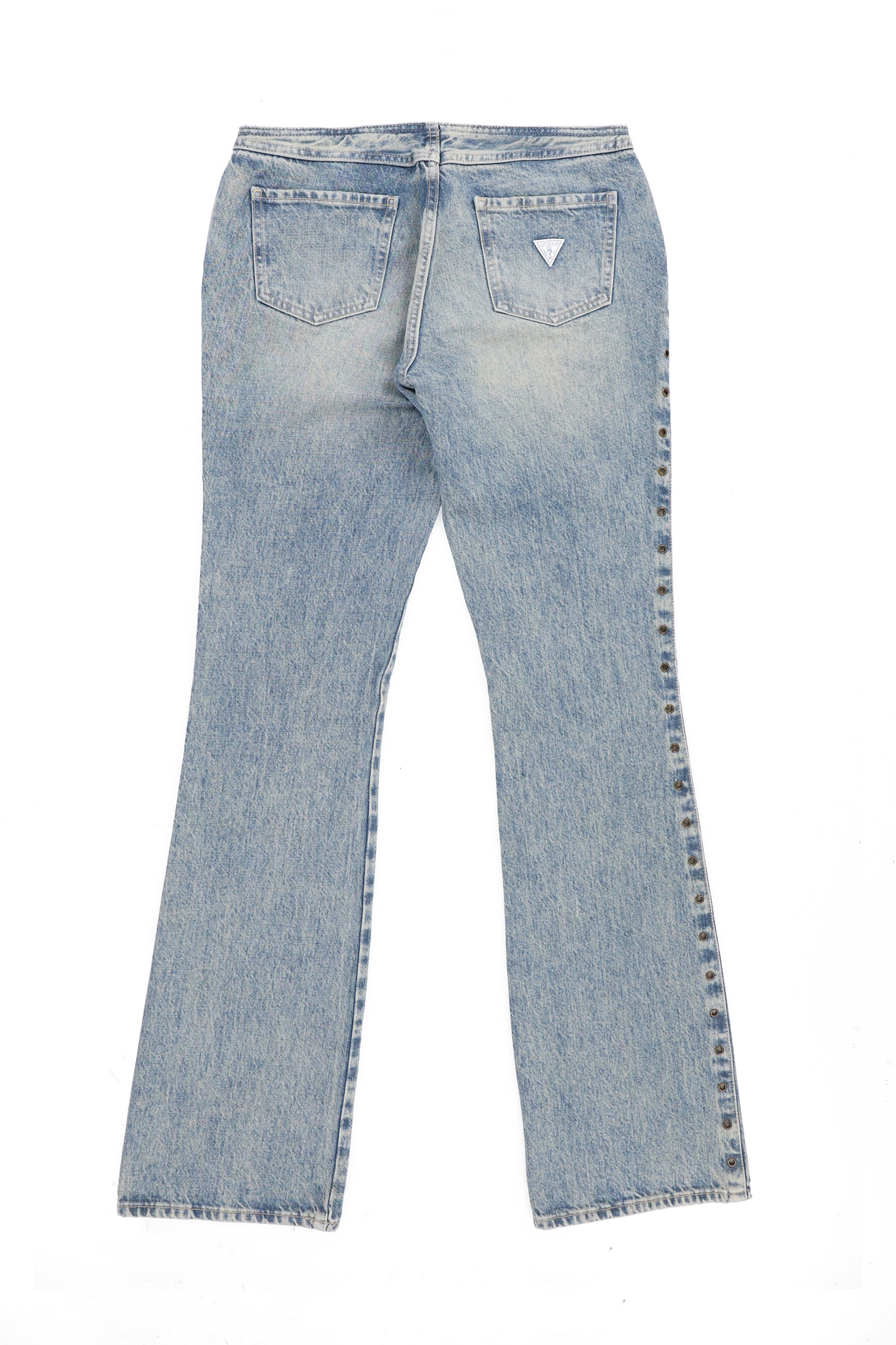 GUSA EYELET LOWRISE DENIM PANT / DISTRESSED INDI
