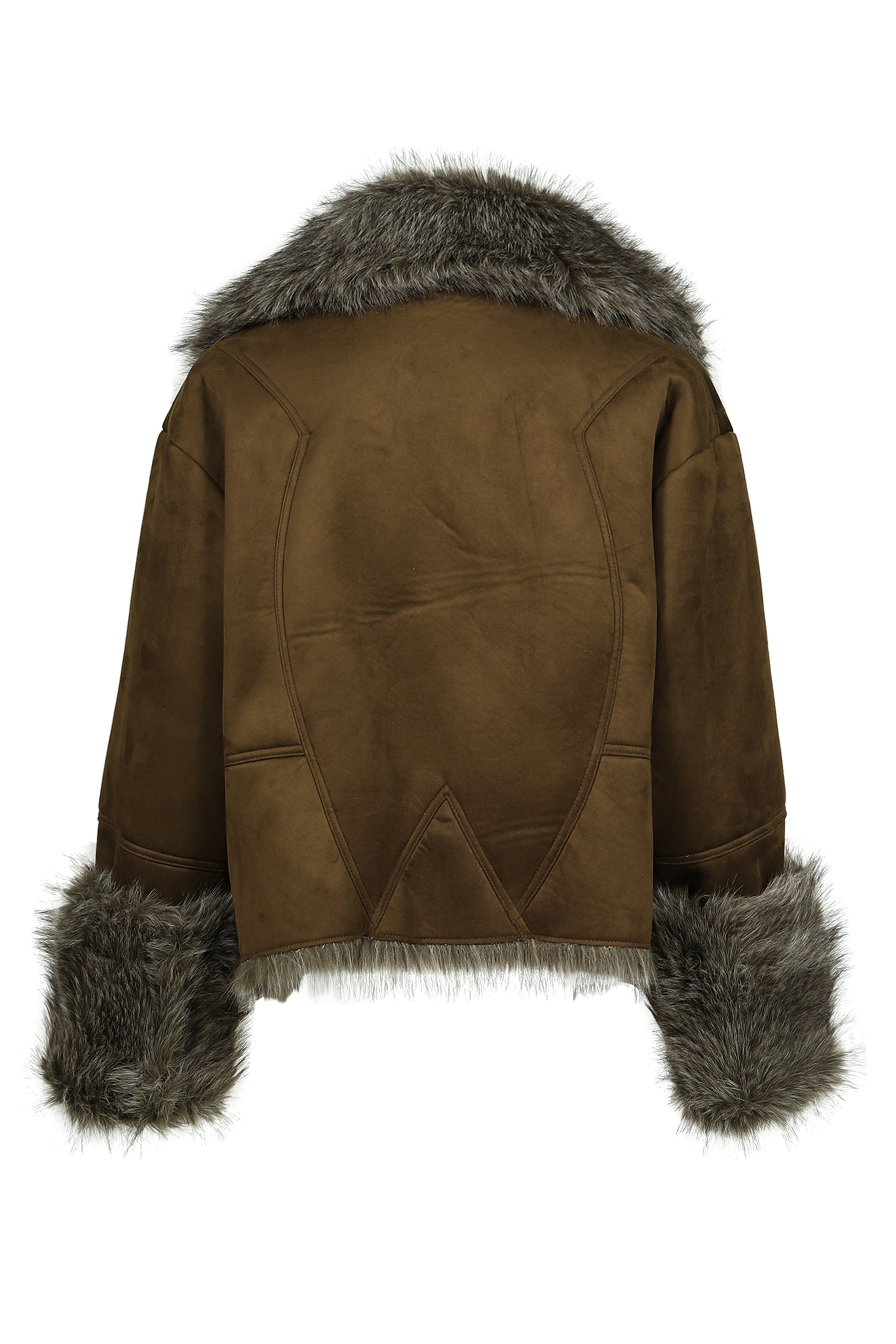 FUR TRIM COAT / OLV