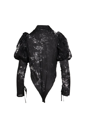 GALAXY PT LACE UP SLEEVE BLOUSE / BLK