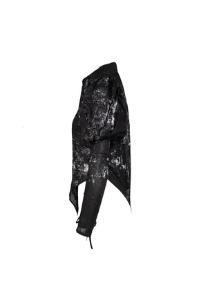 GALAXY PT LACE UP SLEEVE BLOUSE / BLK