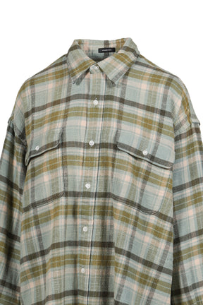 BOYFRIEND SHIRT/ TURQUOISE PLAID