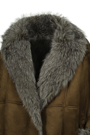 FUR TRIM COAT / OLV