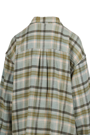 BOYFRIEND SHIRT/ TURQUOISE PLAID