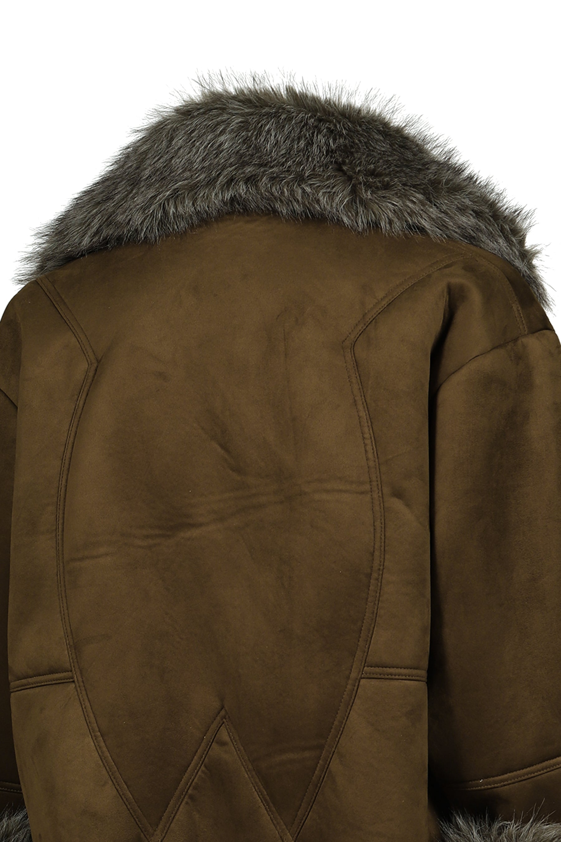 FUR TRIM COAT / OLV