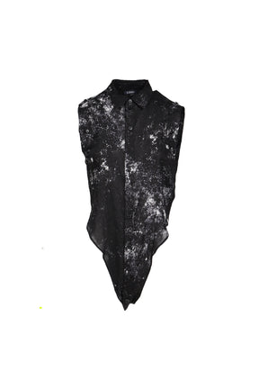 GALAXY PT LACE UP SLEEVE BLOUSE / BLK
