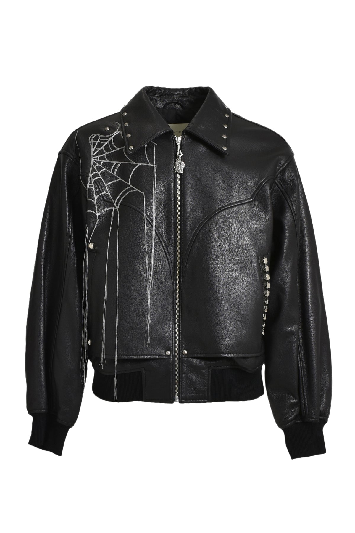 SPIDER WEB EMBROIDERY(LAMBSKIN) / BLK