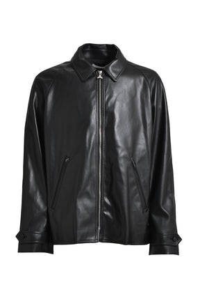 FAUX LEATHER FRANK JACKET / BLK