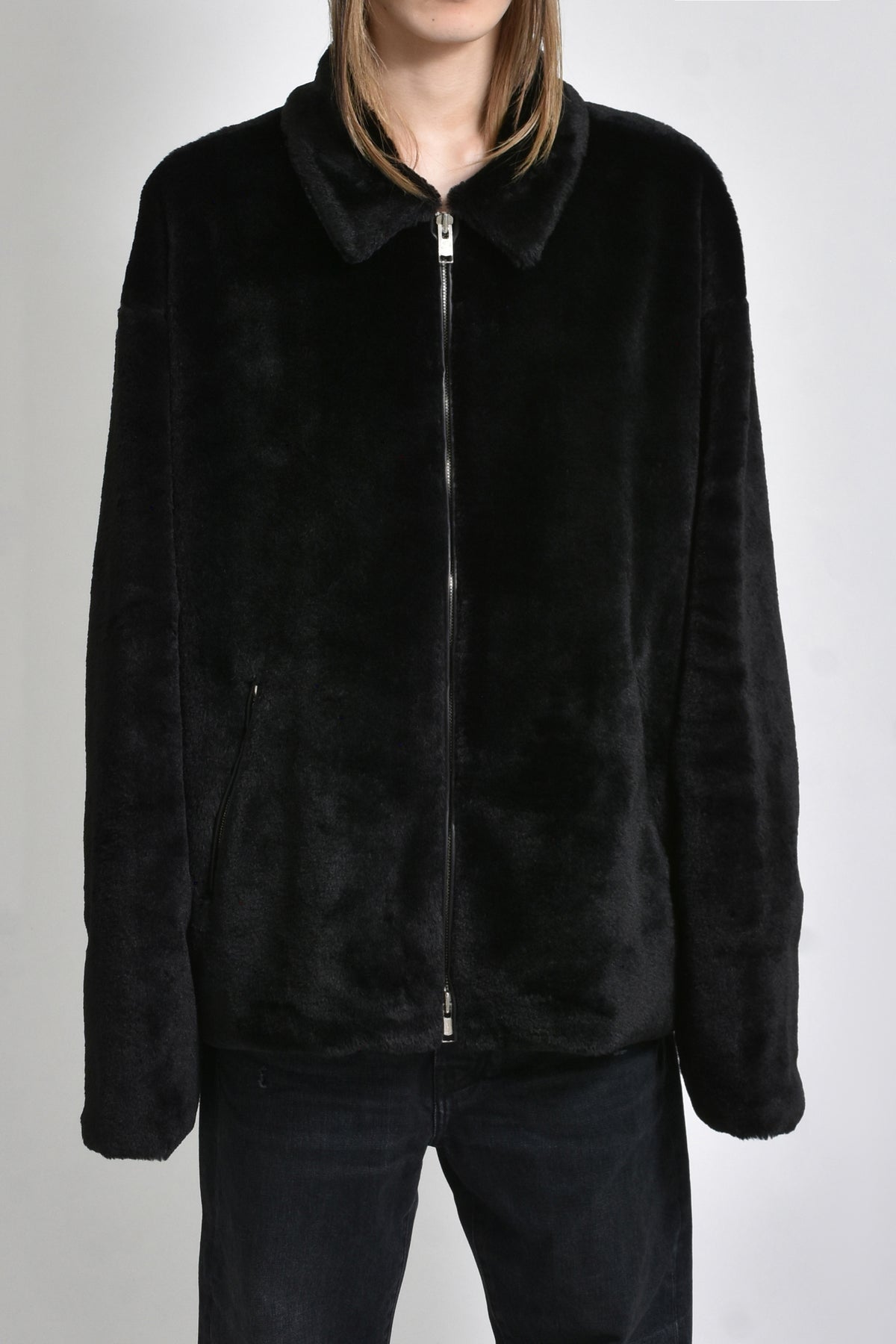 FAUX FUR JACKET / BLK