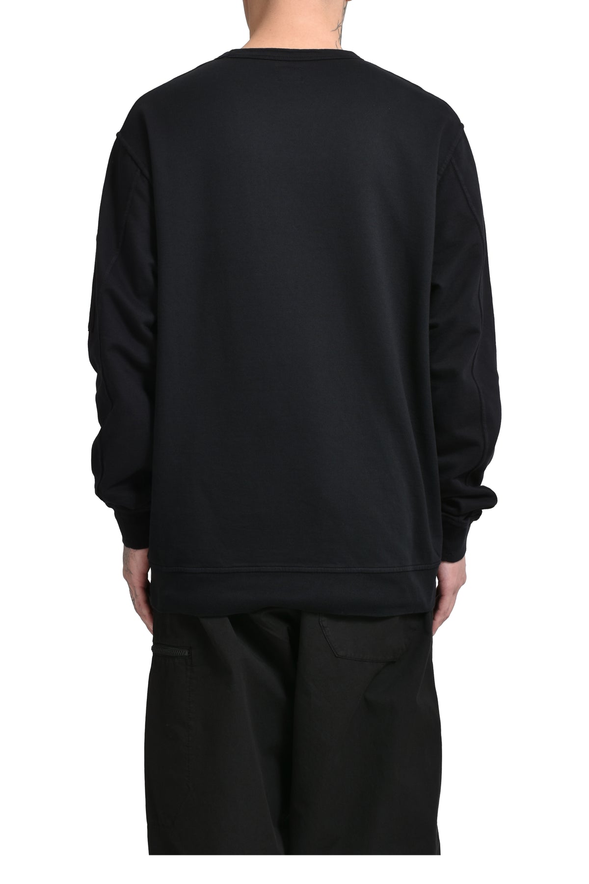 LIGHT FLEECE CREWNECK SWEATSHIRT / BLK