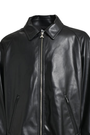 FAUX LEATHER FRANK JACKET / BLK