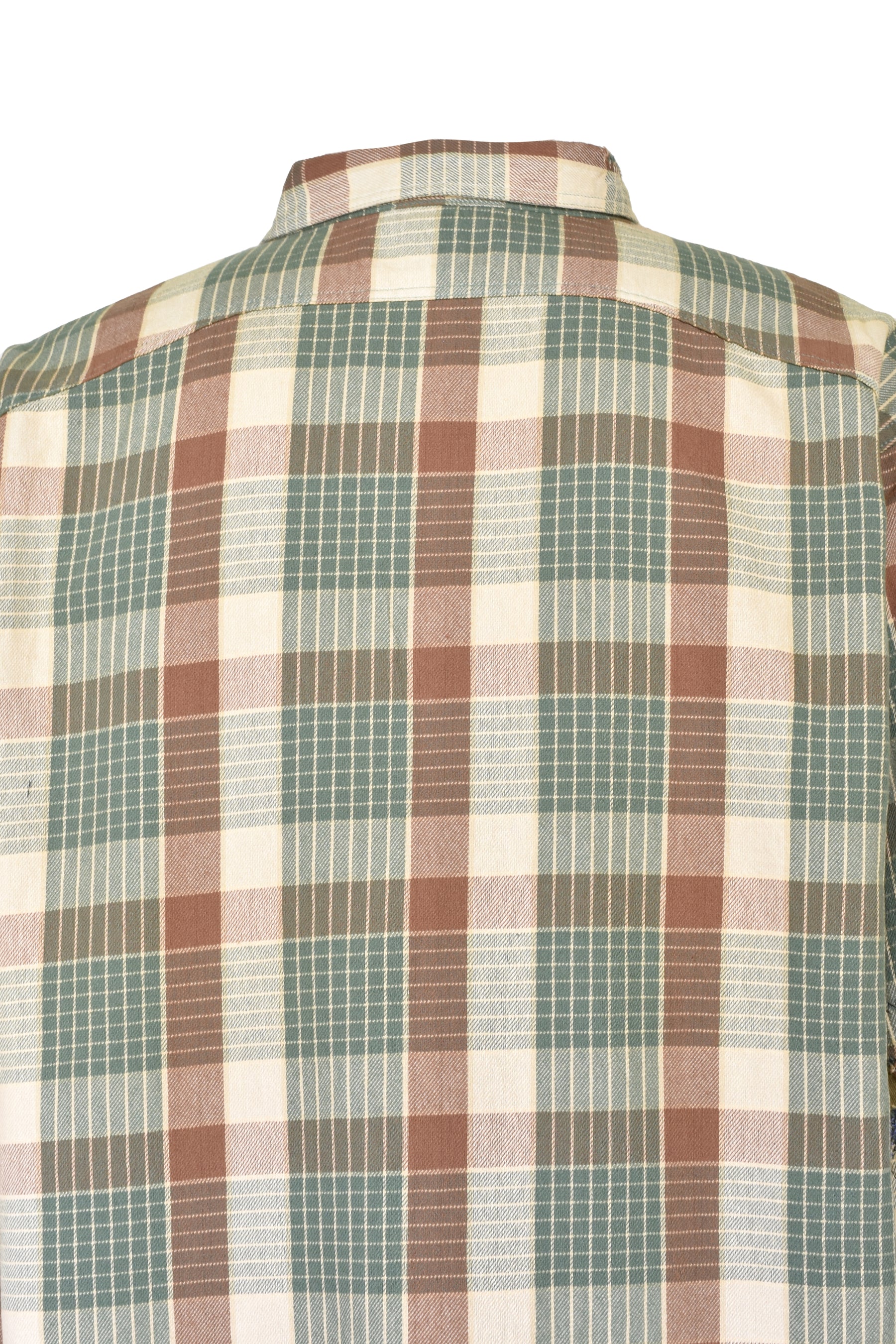 REPAIRED MOUNTAIN POCKET FLANNEL SHIRT / GRN/BRW/GRY