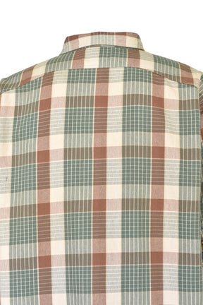 REPAIRED MOUNTAIN POCKET FLANNEL SHIRT / GRN/BRW/GRY