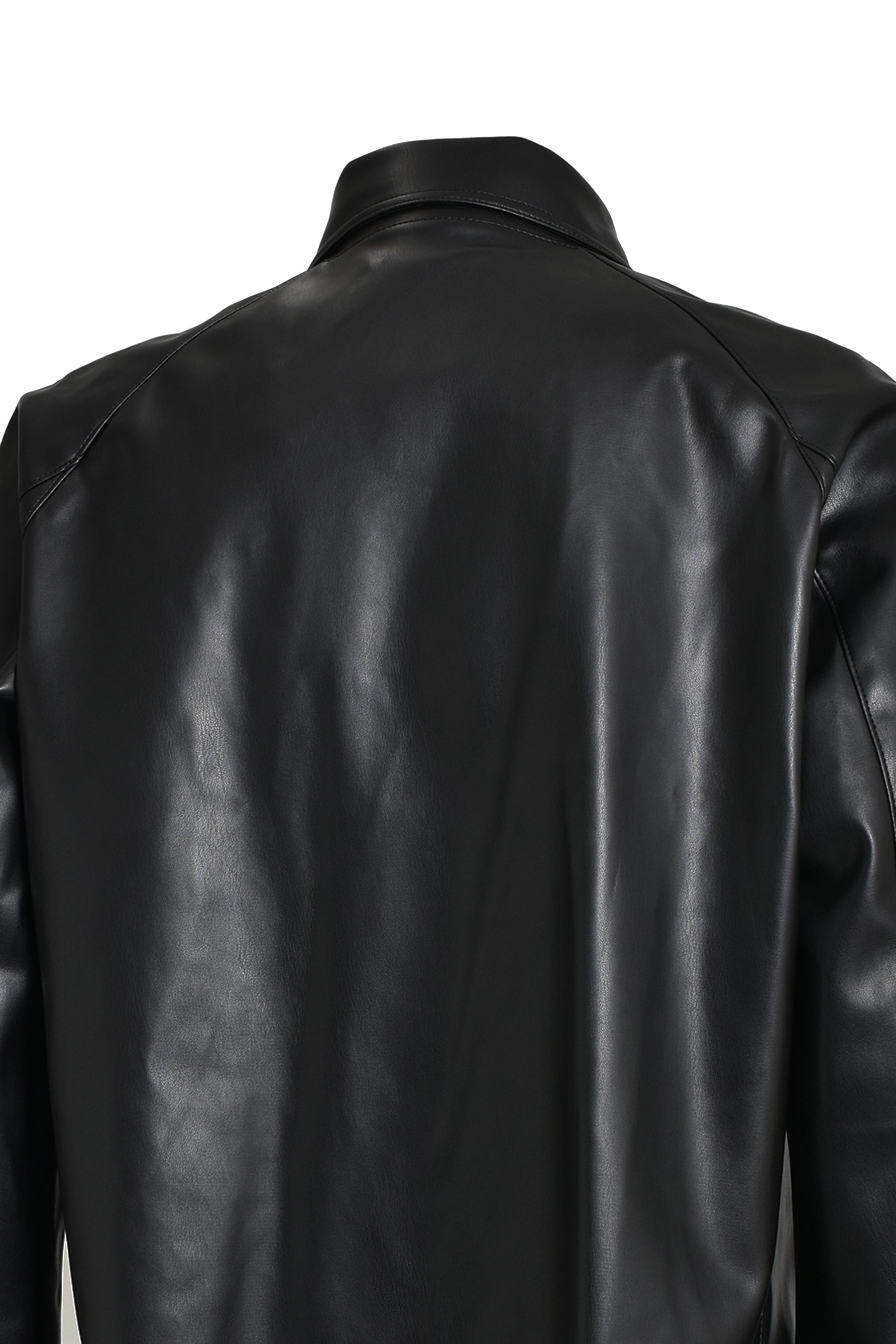 FAUX LEATHER FRANK JACKET / BLK