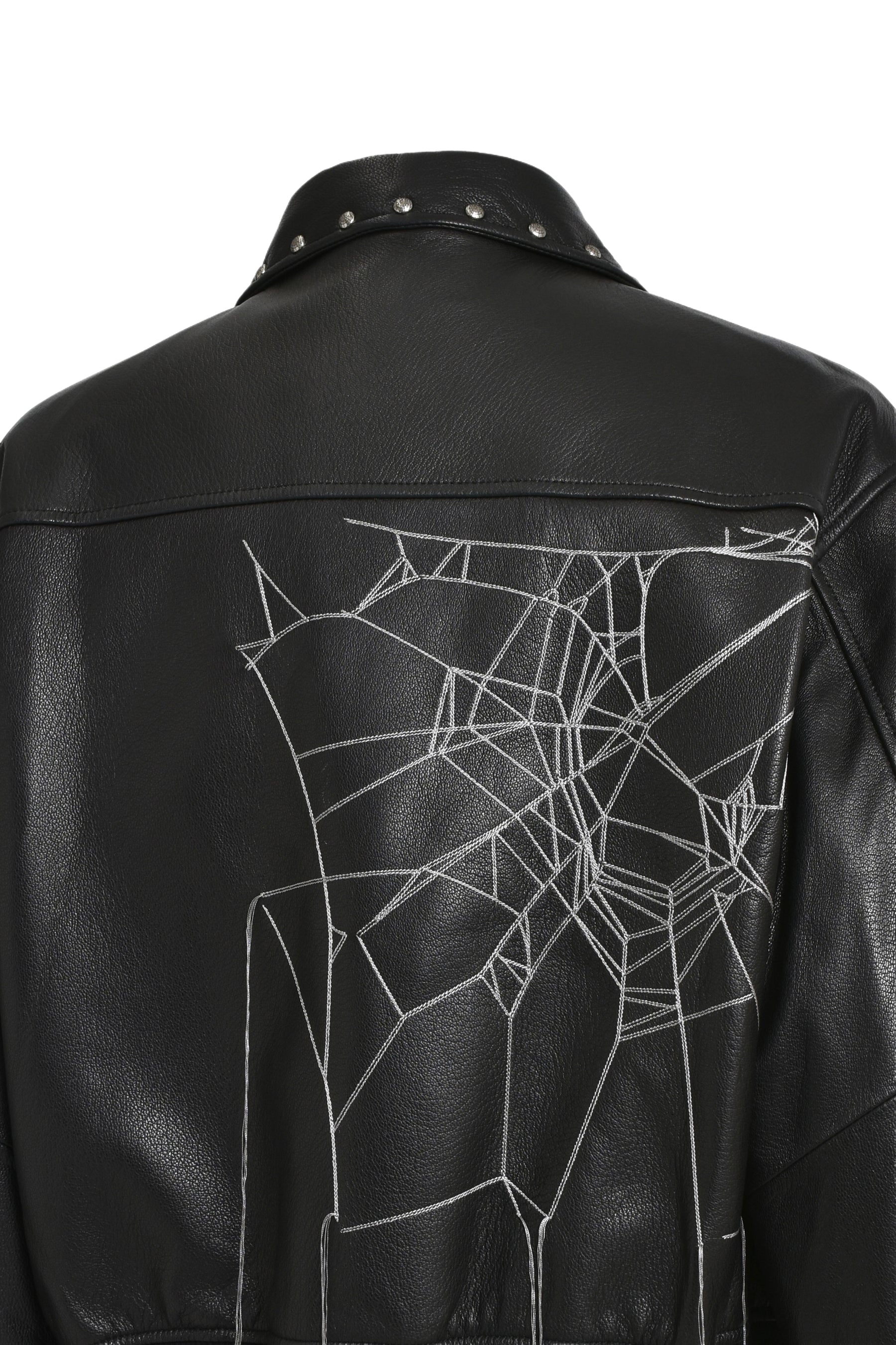 SPIDER WEB EMBROIDERY(LAMBSKIN) / BLK