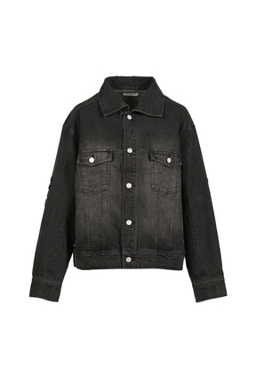 DENIM LACE JACKET / BLACK