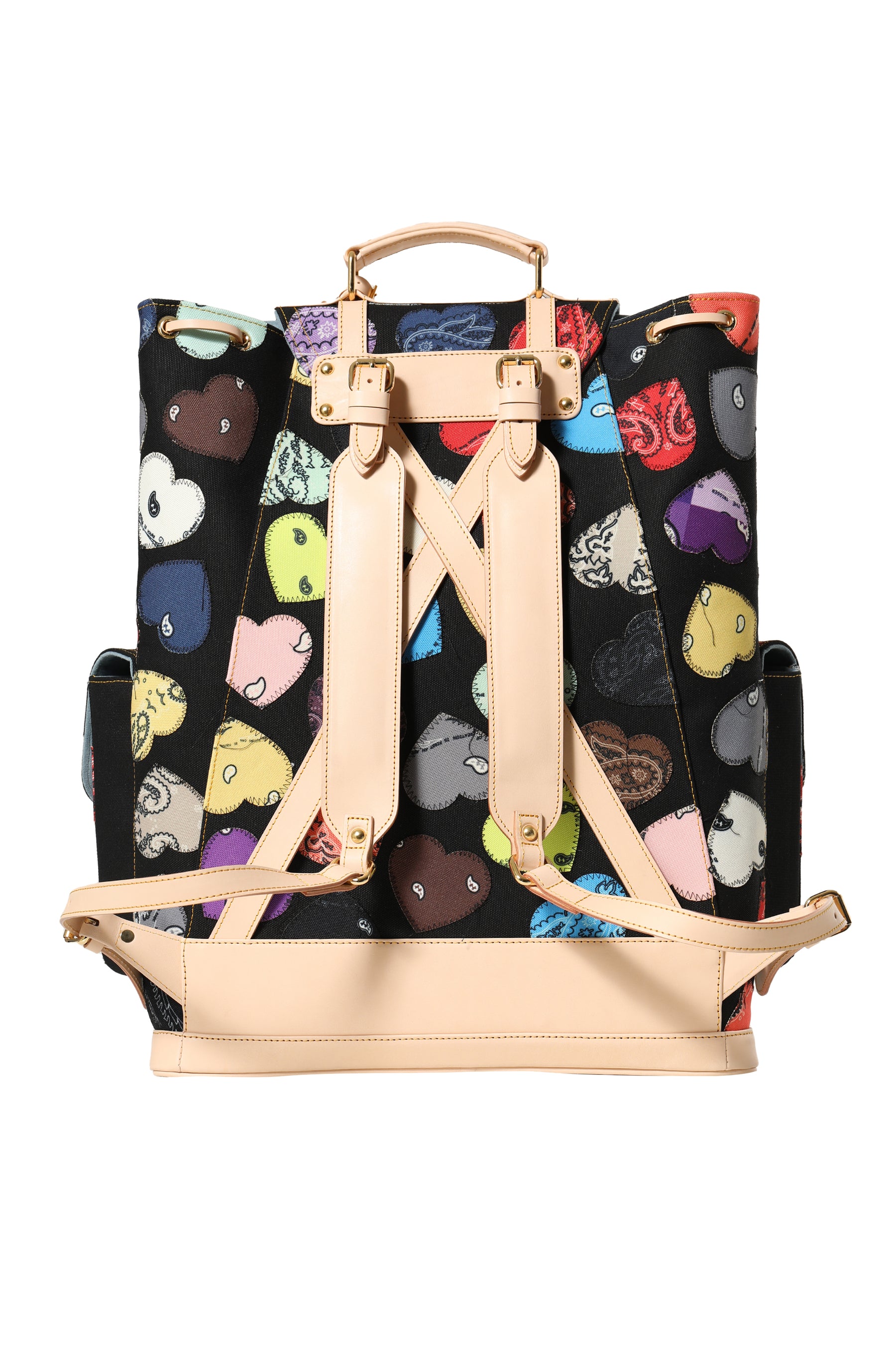 HEART PATCH PAISLEY BACKPACK / BLK