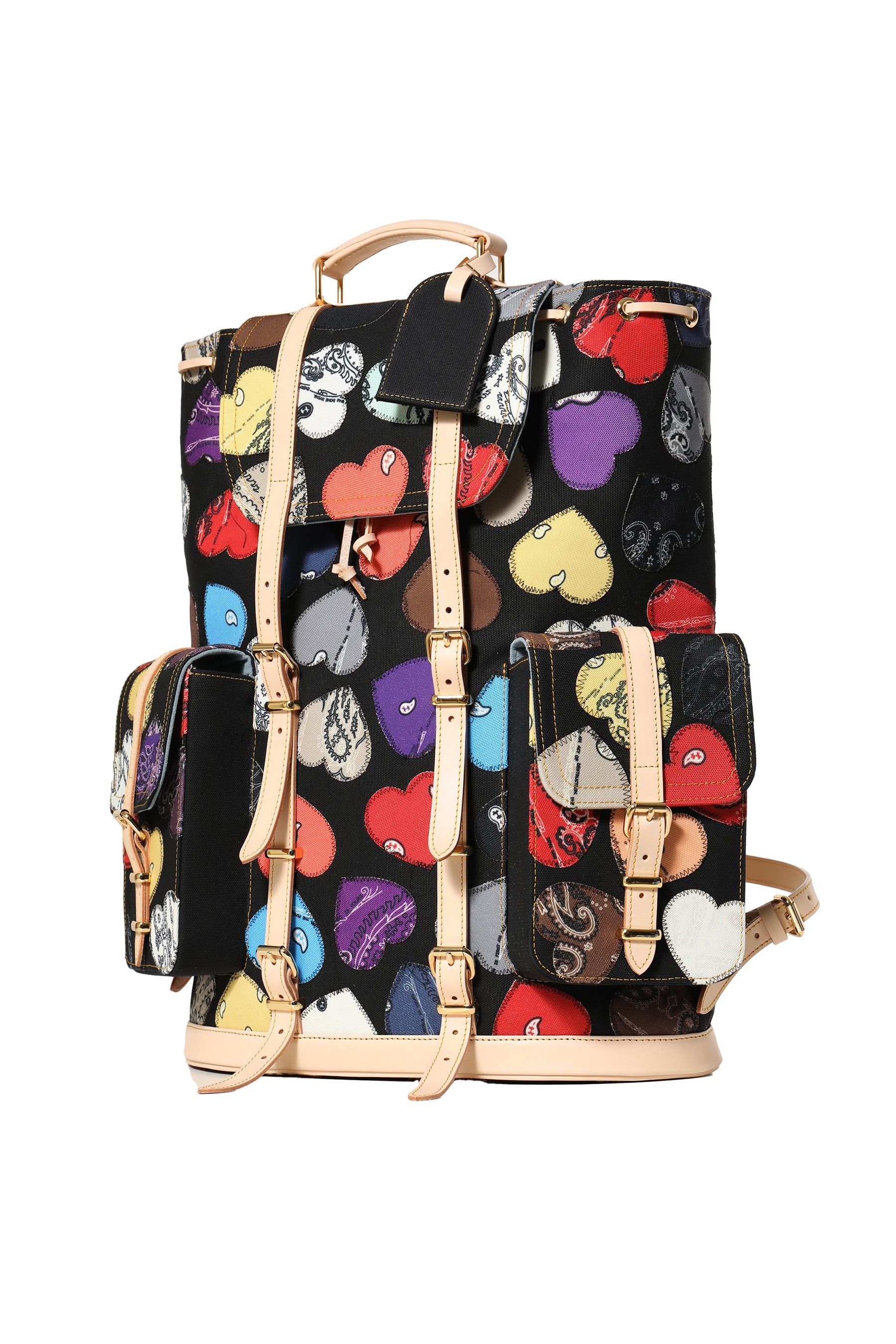 HEART PATCH PAISLEY BACKPACK / BLK