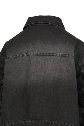 DENIM LACE JACKET / BLACK