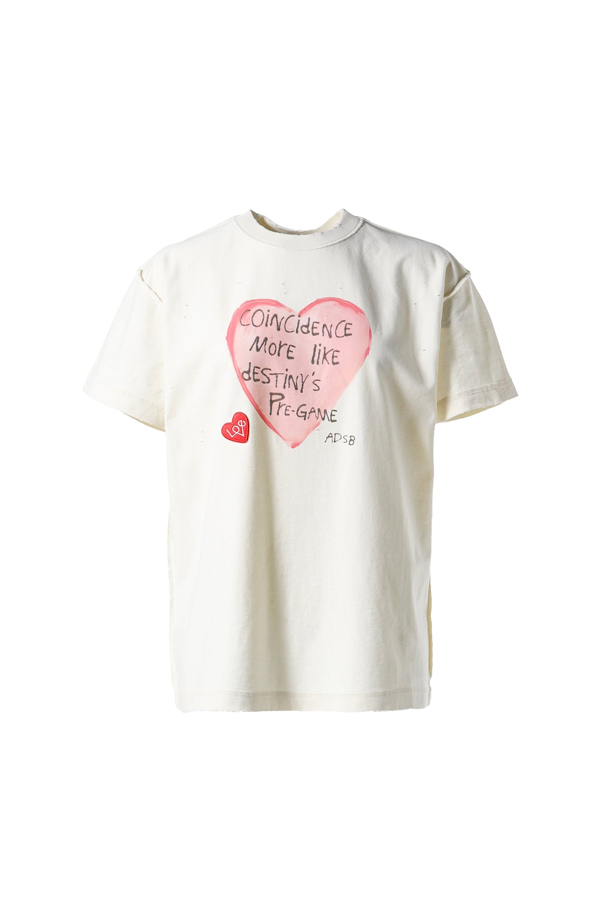 UNISEX HEART MESSAGE T-SHIRT / ECRU